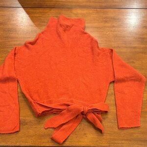 Line & Dot Vibrant Orange Cowl Neck Sweater